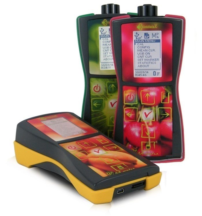 Il ΔA Meter® nelle tre versioni: gialla per frutta standard, verde per Kiwi, rossa per Ciliegie